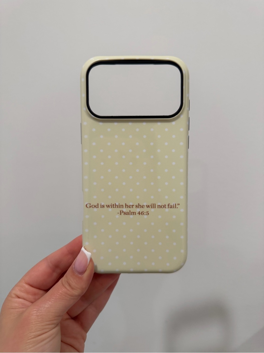 Polka Dot Phone Case with Psalm 46:5 Quote
